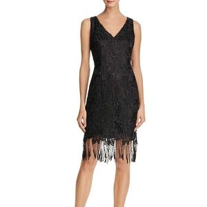 Adrianna papell Black cocktail dress with fringes